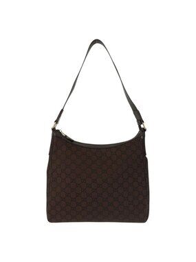 Gucci GG Pattern Brown Gold Nylon Shoulder Bag